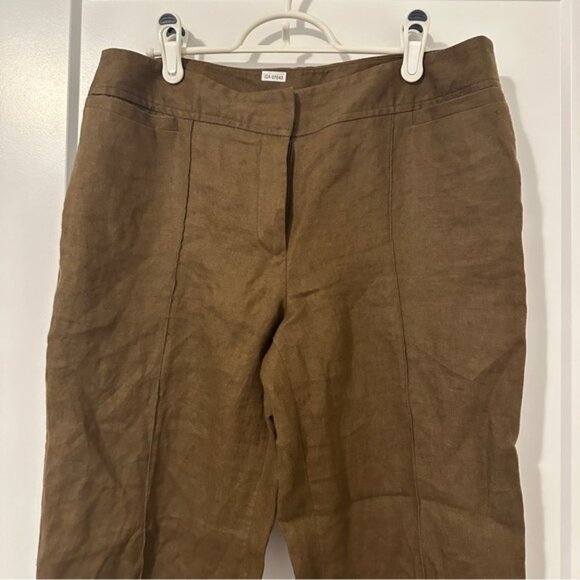 Rafaella Brown Linen Pleated Trousers Size 10 Women’s - Picture 3 of 9
